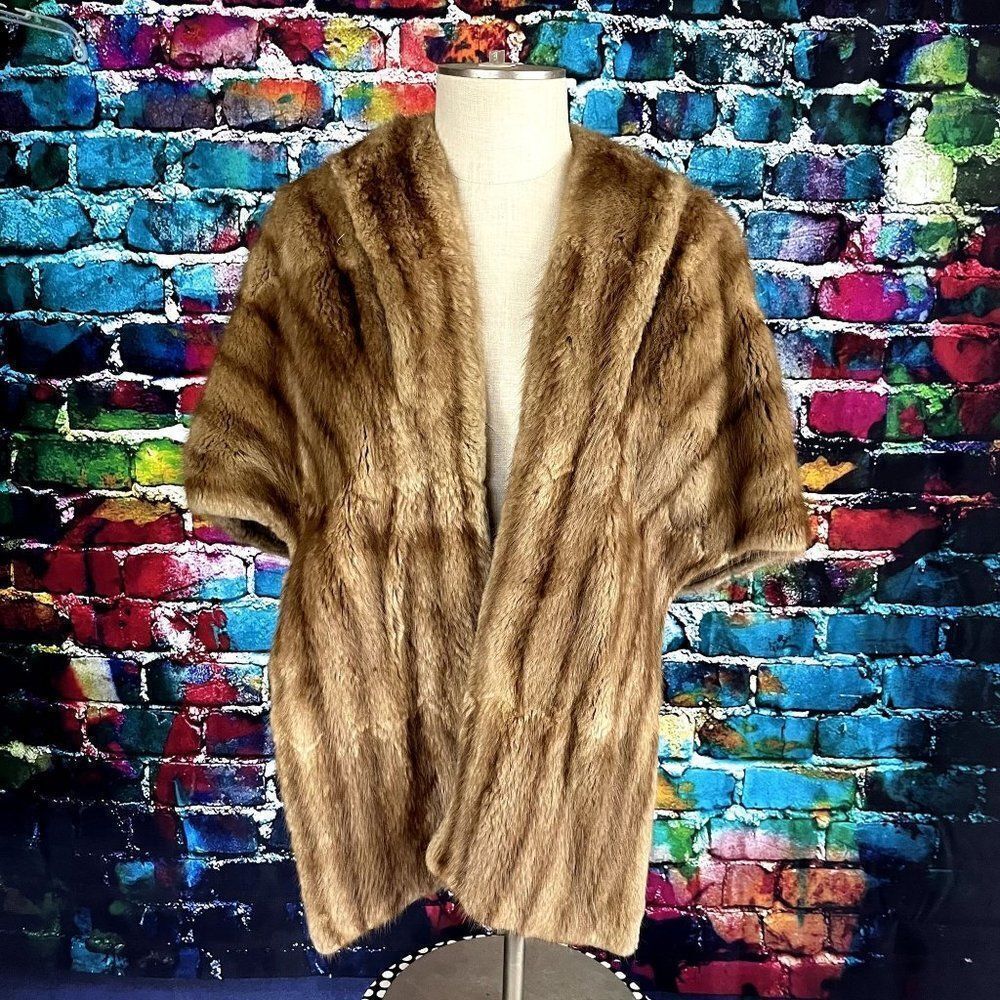 Vintage Mink Fur Stole Luxurious Wrap